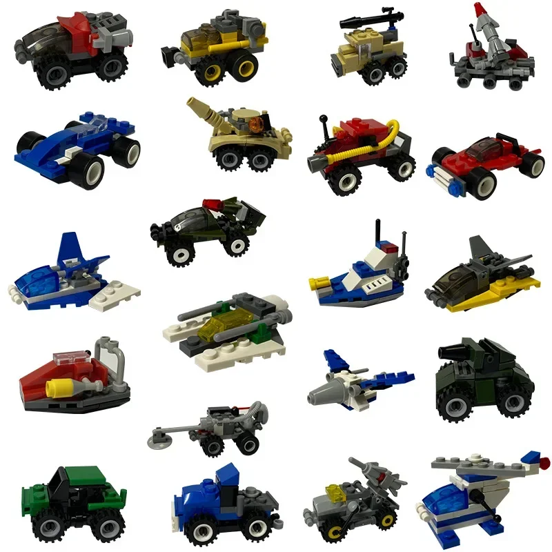 Stadtfahrzeugmodell mit kleinen Partikeln, Geschwindigkeits-Rennwagen, Feuerwehrauto, Minizank, Hubschrauber, Weihnachtsgeschenk für Freunde