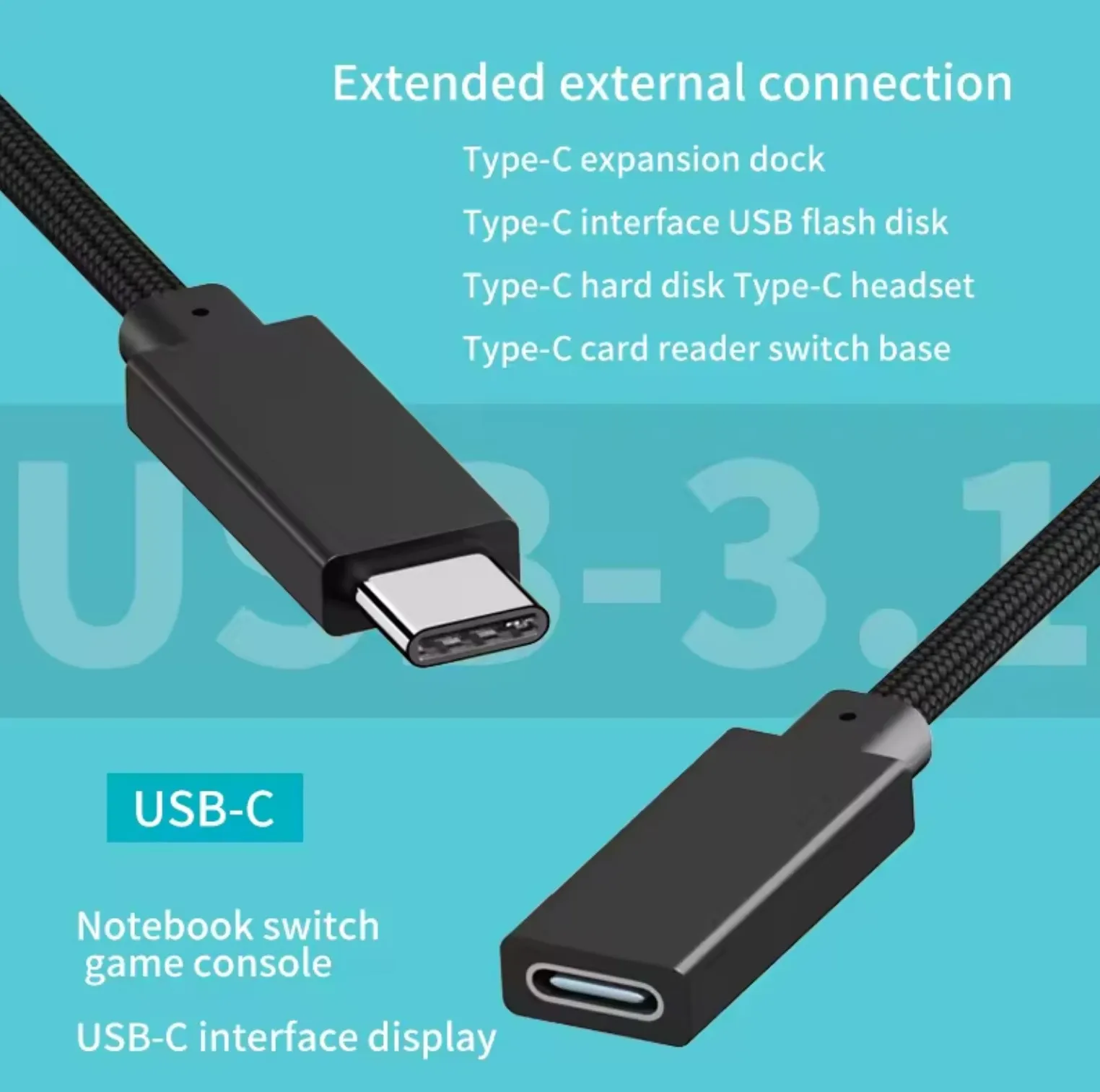 Smile Speed-Boîtier en métal USB 3.1 type C vers le procureur c 600, câble d'extension 100W