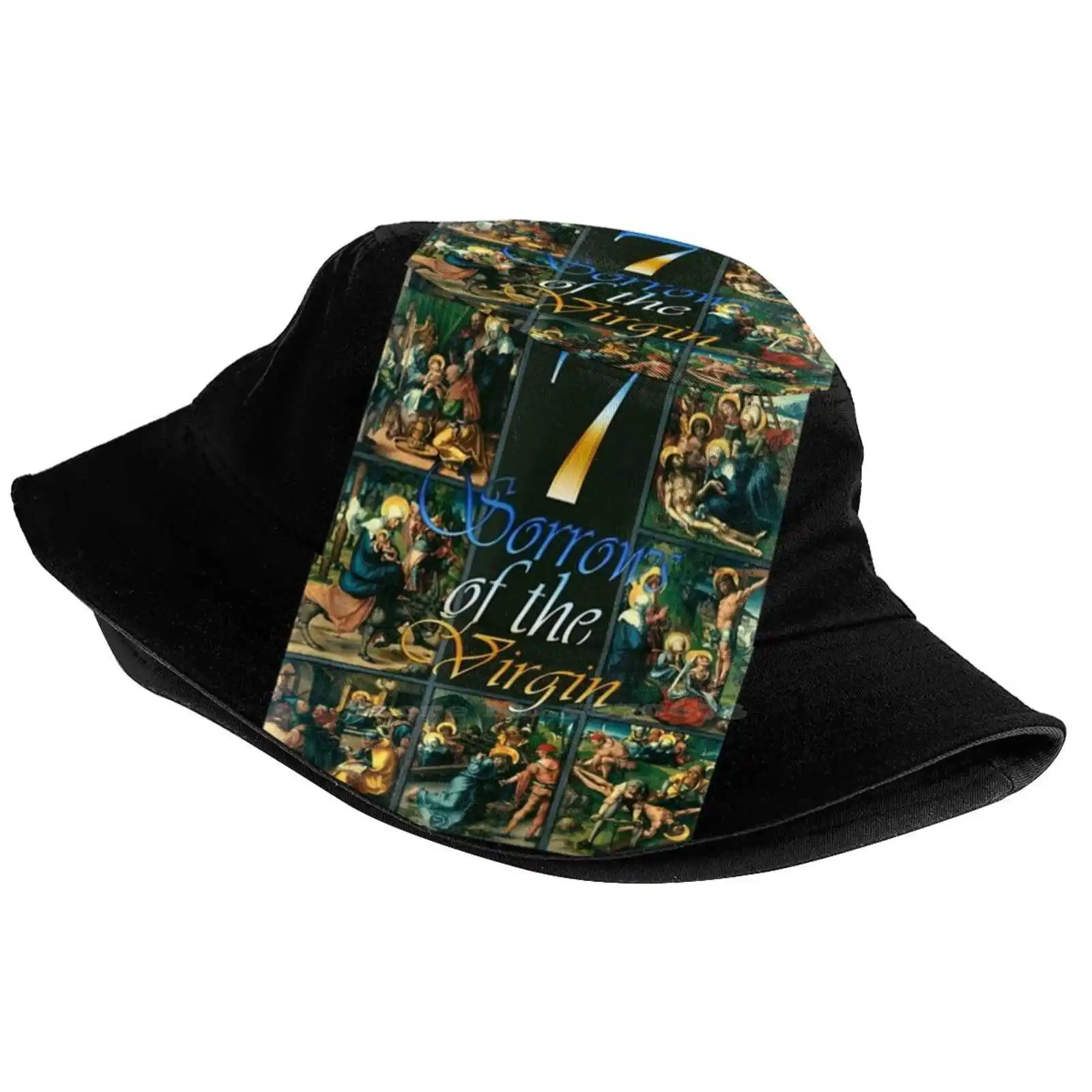 Seven Sorrows Of Mary Blessed Mother Our Lady Of Sorrows Bucket Hat Beach Tourism Hats Breathable Sun Cap Christianity