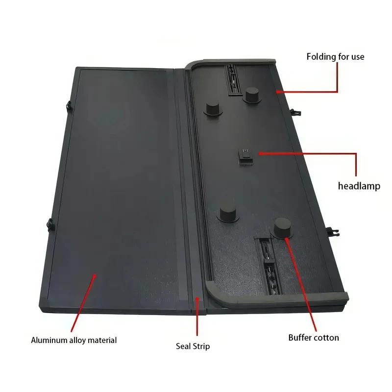 

Factory 4x4 Pickup Truck Aluminum Hardtop Tri-fold Tonneau Cover Exterior Accessory