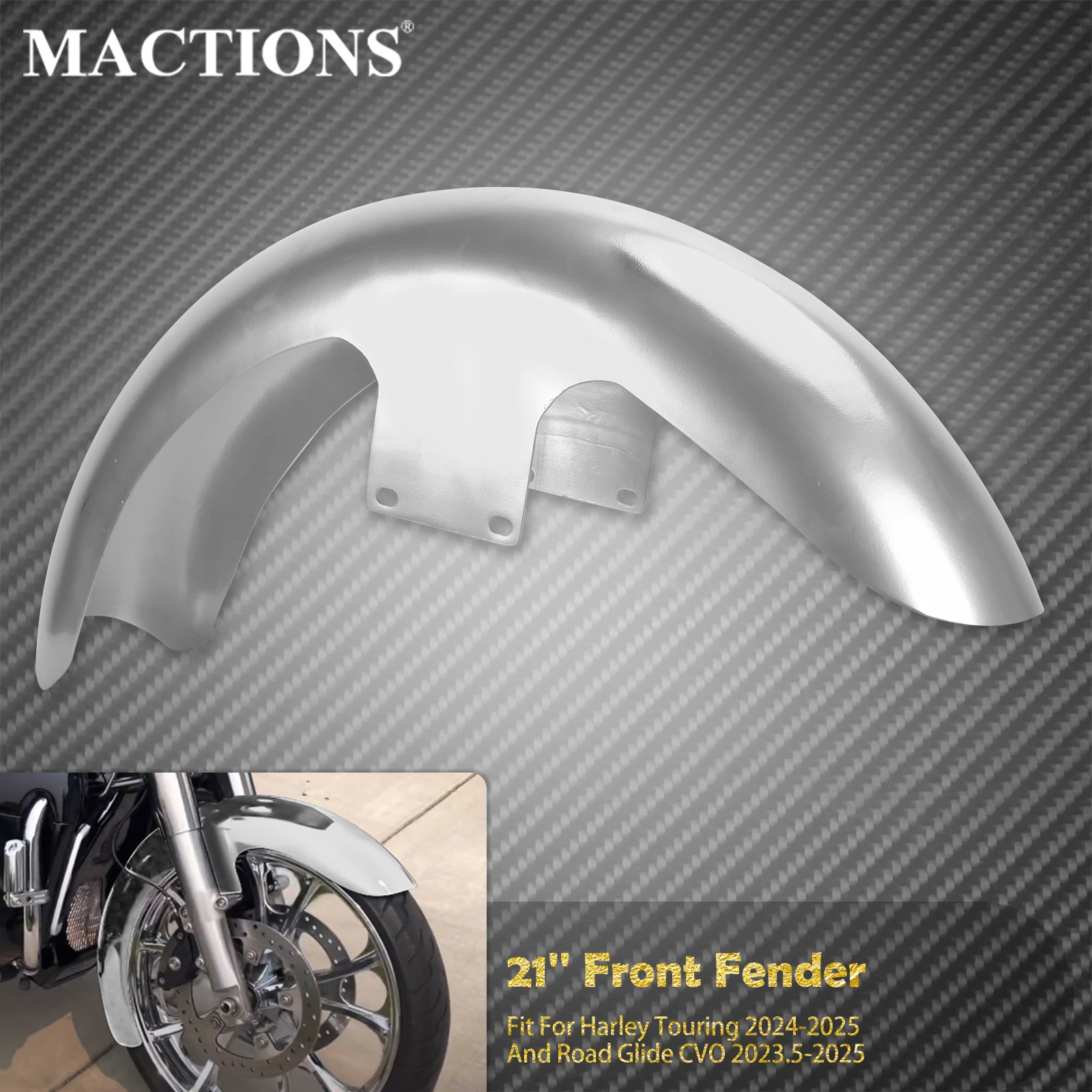 

Motorcycle 21" Front Fender Iron Wheel Wrap Unpainted Mudguard For Harley Touring Electra Road Street Glide Ultra Limited 24-Up