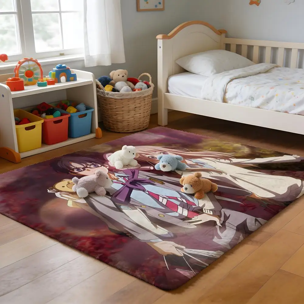 

Floor Mat Soft Flannel Rug Non-Slip Absorbent Mat for Bathroom Bedroom Home Decor A S-Silent VoiceX Anime