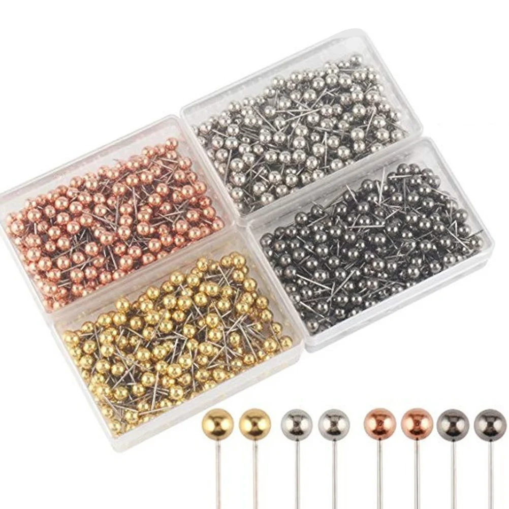 800pcs 4 Colors Round Head Map Flag Push Map Tacks for School Home Office push pins flag push pins map flag pins