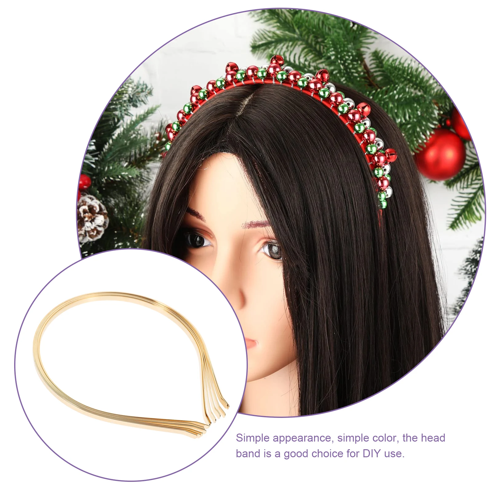 

50pcs Stainless Steel Hair Hoops 5mm Gold Plain Diy Accessories Women Craft Headband Making Materials Hairbands