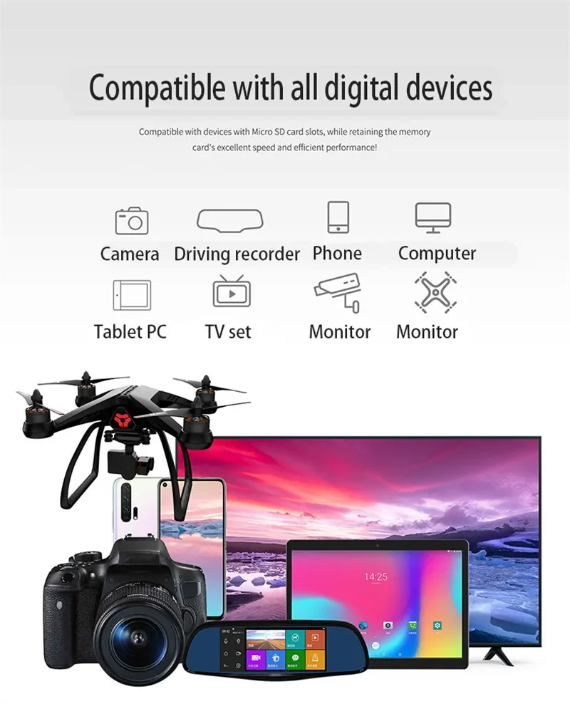 Lenovo 2TB Hochgeschwindigkeits-V30 A2 4K SD-Karte 512GB 256GB 128GB Speicherkarte 1TB Micro TF SD-Adapter für Smartphone/Tablet/PC Universell Einsetzbar – Detail 9