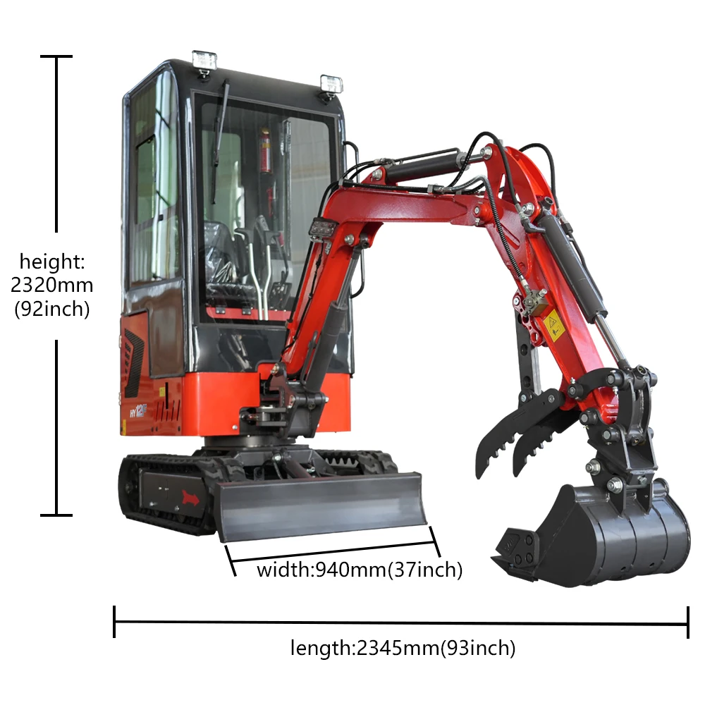 HY12F 건설 시리즈 - 1.2톤 미니 굴삭기는 건설 프로젝트, 정원 및 농장에 이상적인 선택입니다.