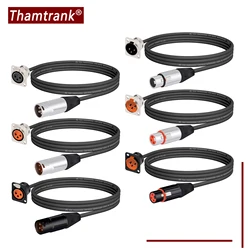 3Pin XLR Panel Mount MIC Socket to 3Pin XLR Plug Feed/Pass Thru Converter Audio Extension Cable -No Solder for Pro Installations