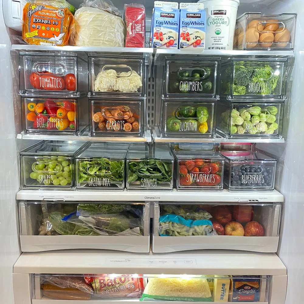 16Pcs Refrigerator Organization Labels  Fridge Decal Sticker Vinyl Eggs Meat Cheese Home Decor & Organization Kitchen Resturant