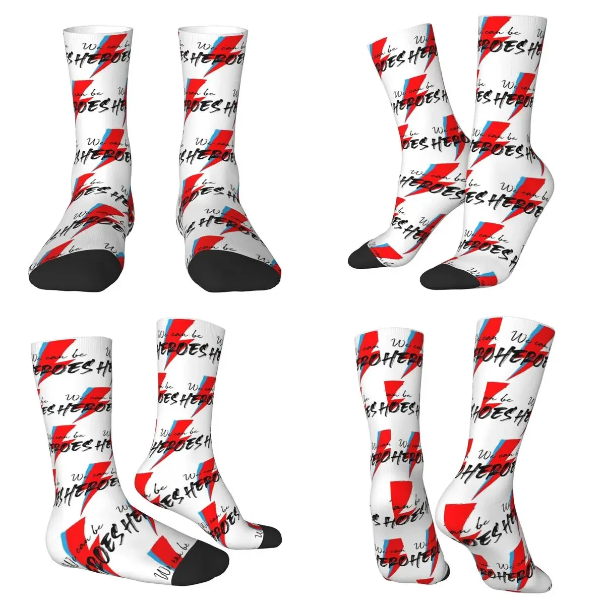 

We Can Be Heroes Bowie Socks Harajuku Super Soft Stockings All Season Long Socks for Unisex Valentine's Day Gifts