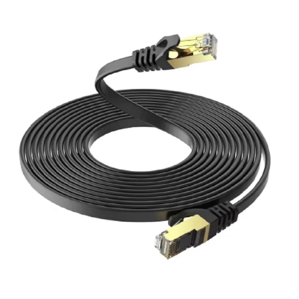 CAT8 كابل إيثرنت 40Gbps شبكة محلية مسطحة الحبل للكمبيوتر مودم الكمبيوتر المحمول PS 5 راوتر RJ45 كابل إيثرنت Cat 8 #2