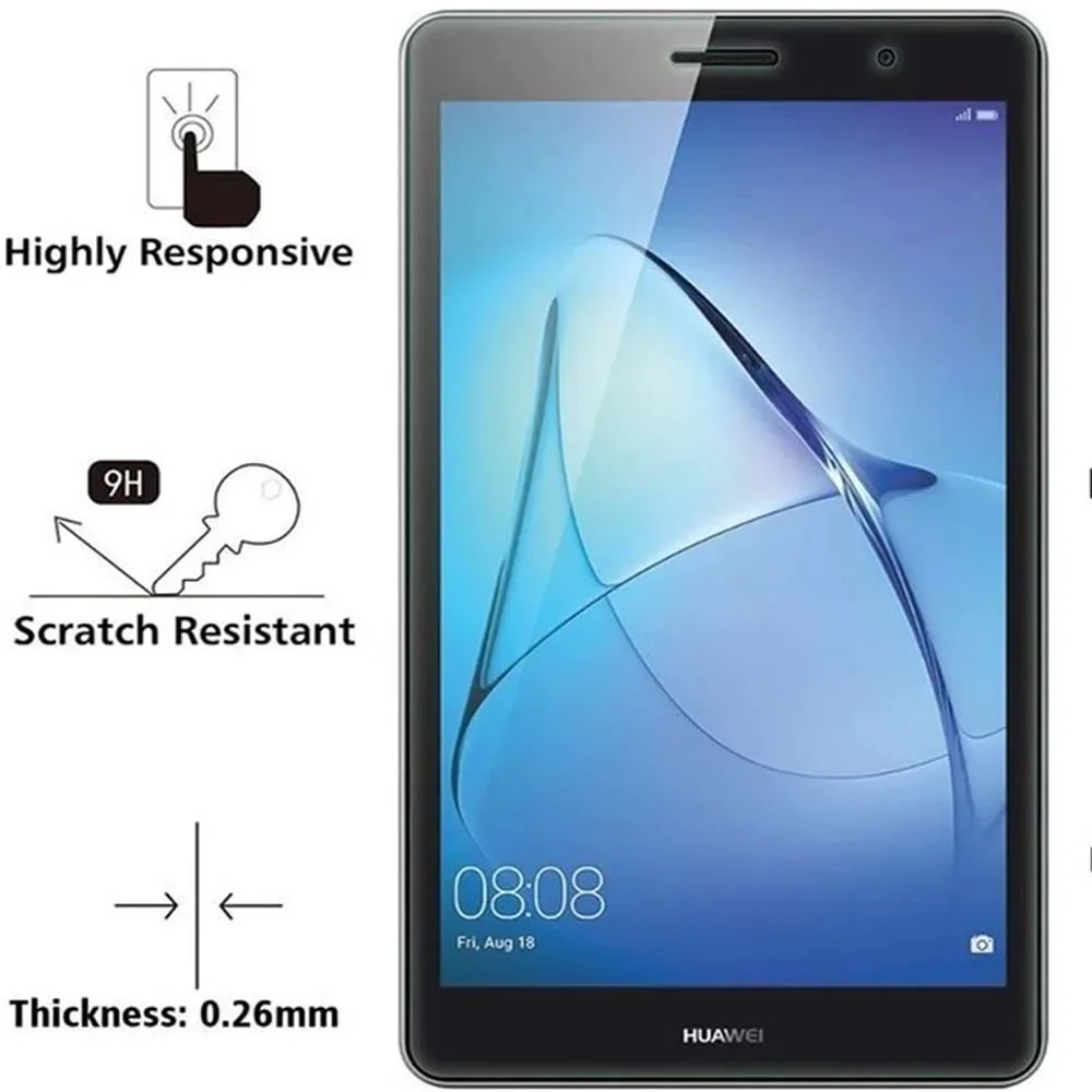 สําหรับ Huawei MediaPad T3 8.0 KOB-W09 KOB-L09 - 9H Premium แท็บเล็ต Anti-Scratch กระจกนิรภัยป้องกันหน้าจอฟิล์ม Protector ฝาครอบ