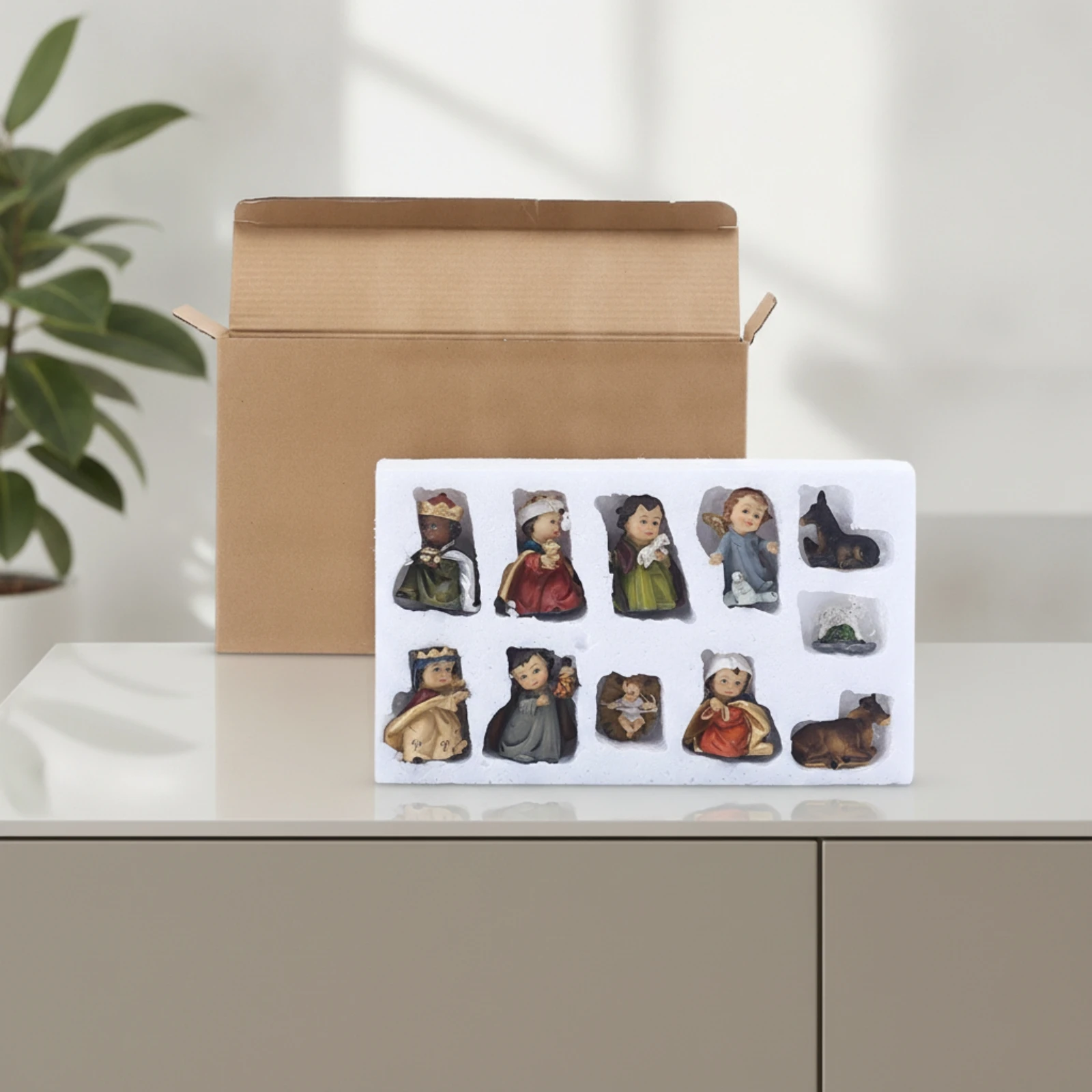 10 Pieces Tabletop Nativity Scene Christmas Nativity Display with Figurines Decorations Christian Ornaments Lightweight