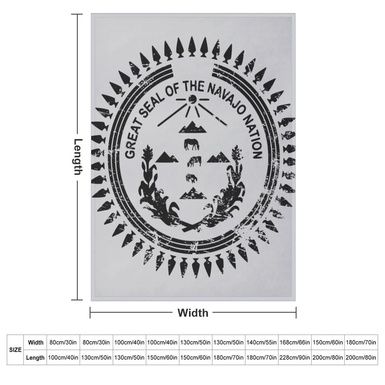 Navajo Nation Seal Throw Blanket couch cozy soft plush fuzzy picnic outdoor blanket