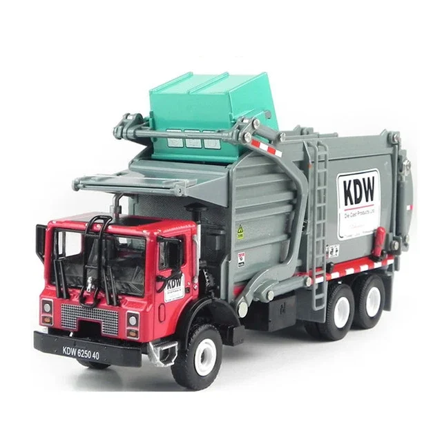 1:24 Garbage Truck Cleaning Vehicle Model Alloy Materials Handling Garbage Truck Sanitation Trucks Clean Car Toy for Kids Gift