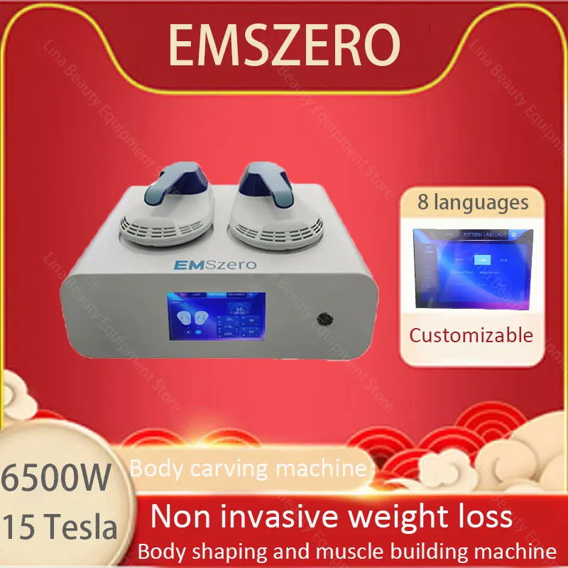 

Portable EMS body shaping treatment professional shaping 6500W 15 Tesla RF degreasing muscle massager EMSZERO