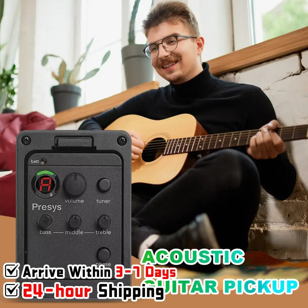 

Acoustic Guitar Pickup Guitar Preamp Equalizer Battery Powered Acoustic Guitar Equalizer Portable Guitar Accessories