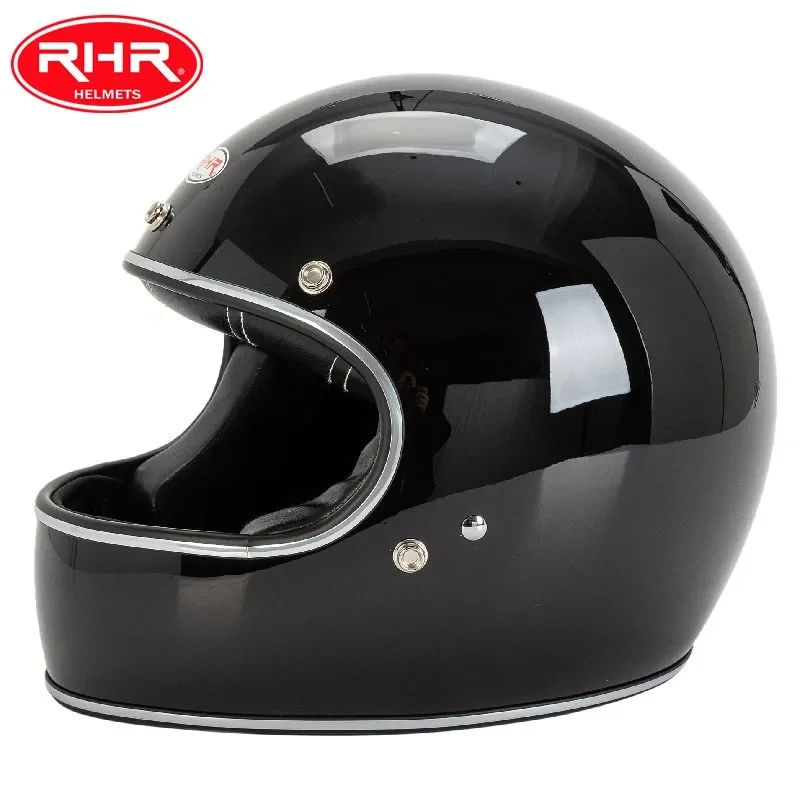 RHR Retro Motorcycle Helmet, Hand Made Fiberglass, DOT ECE Approved