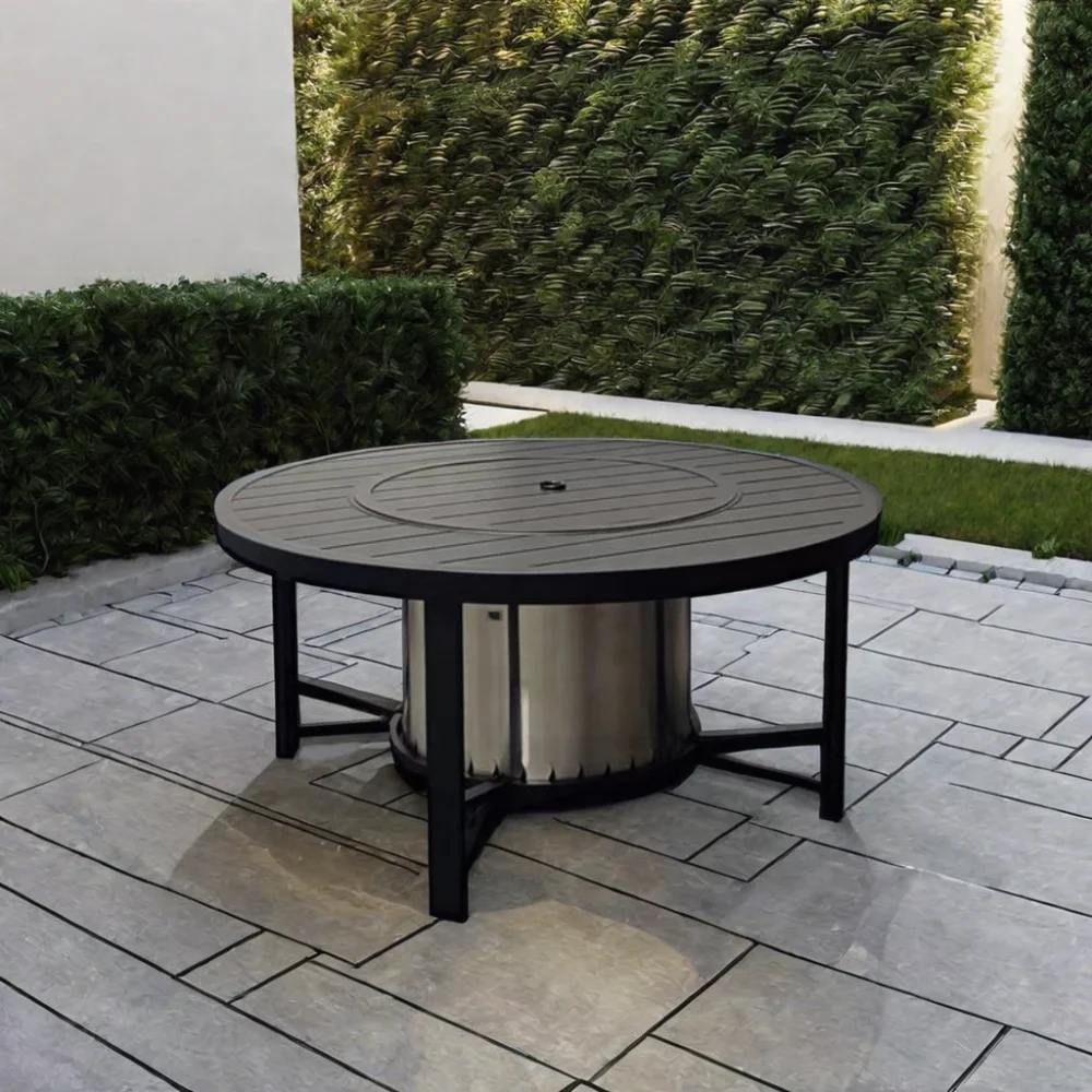 

Modern Luxury Outdoor Patio Dining Table Waterproof Moisture-proof Round Garden Luxury Furniture Outdoor Tables