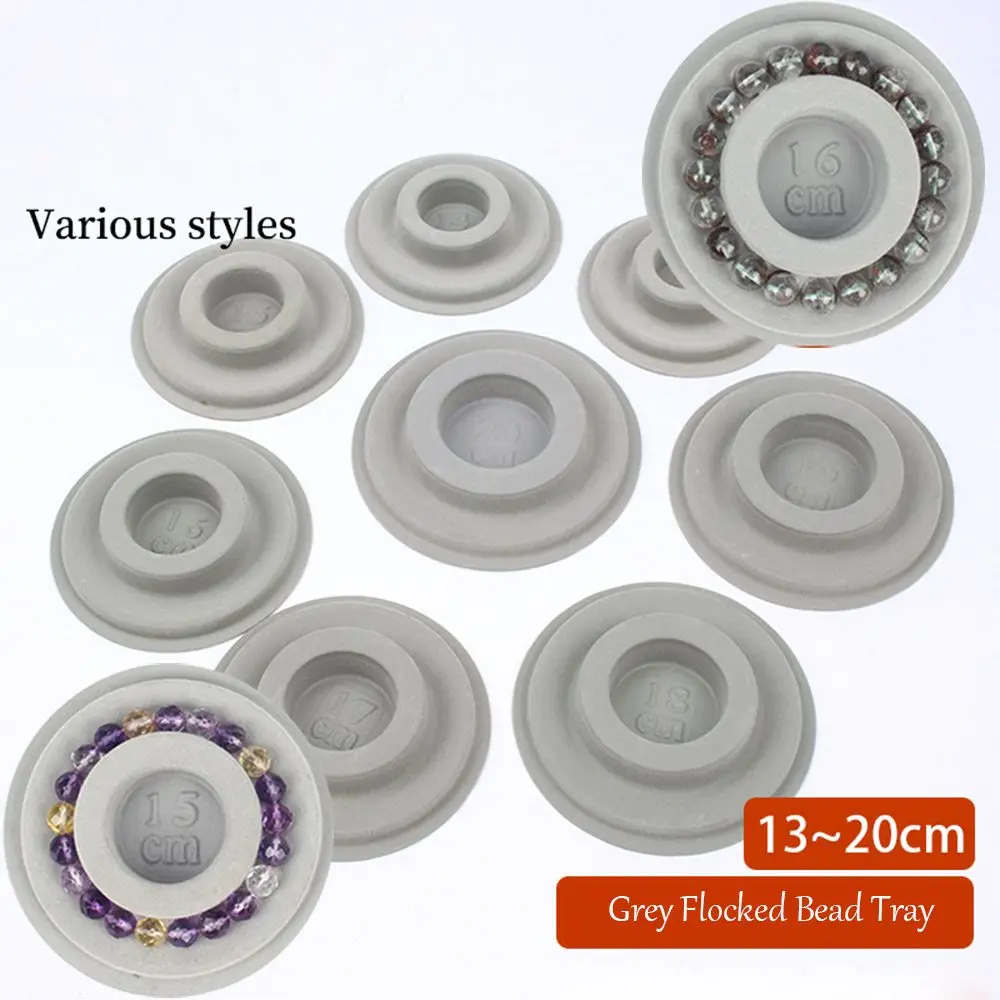 Round Accessories Measuring Tool Jewelry Making Organizer Jewelry Tray Grey Flocked Bead Bracelet Necklace Beading