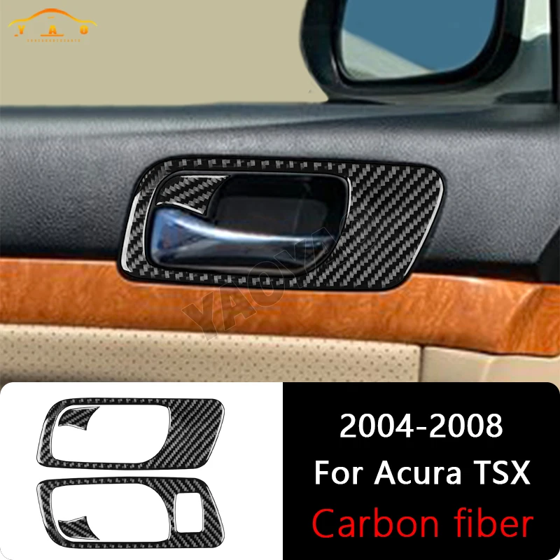 

Car Sticker For Acura TSX 2004 2005 2006 2007 2008 Carbon Fiber Inner Door Handle Panel Cover Trim Accessories