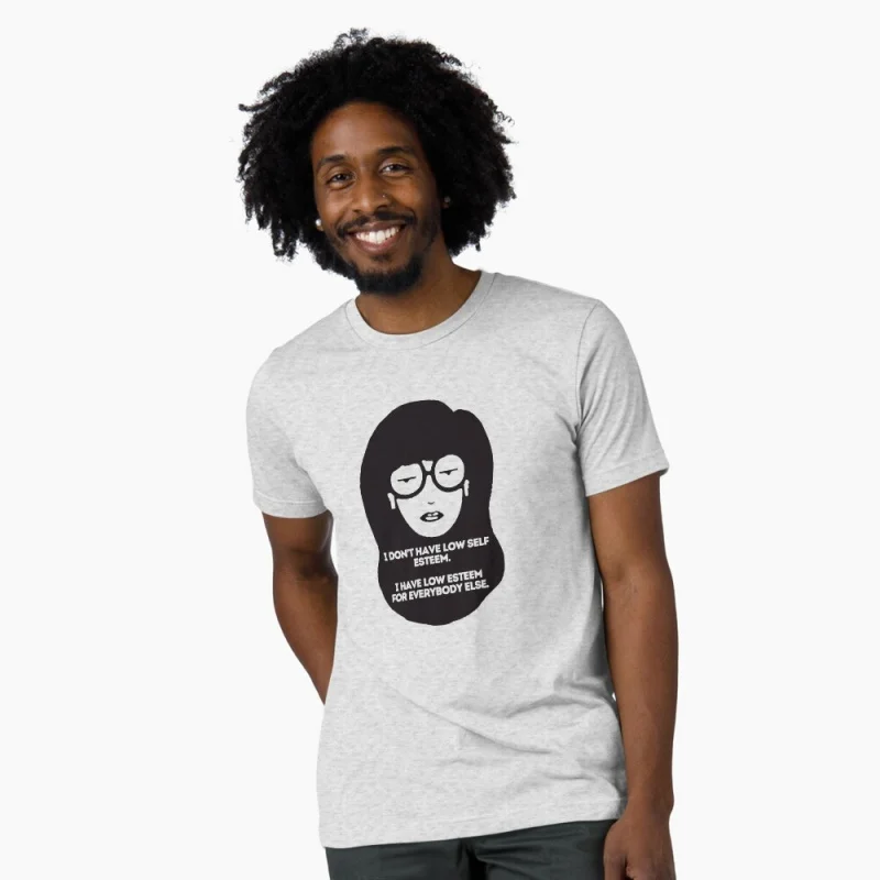 

0331 Retro Sick sad world Daria tv show Gift t shirt 90s Nostalgia cartoon printed Graphic Clothes 100% cotton Y2K clothing