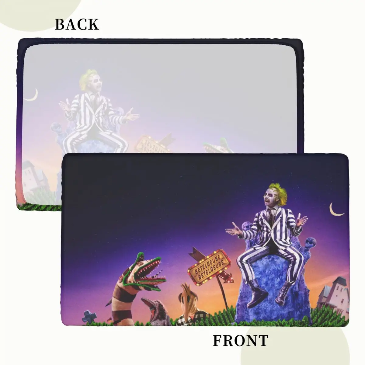 Custom Rectangular Oilproof Tim Burton Beetlejuices Horror Film Table Cover Table Cloth 4FT Tablecloth for Picnic