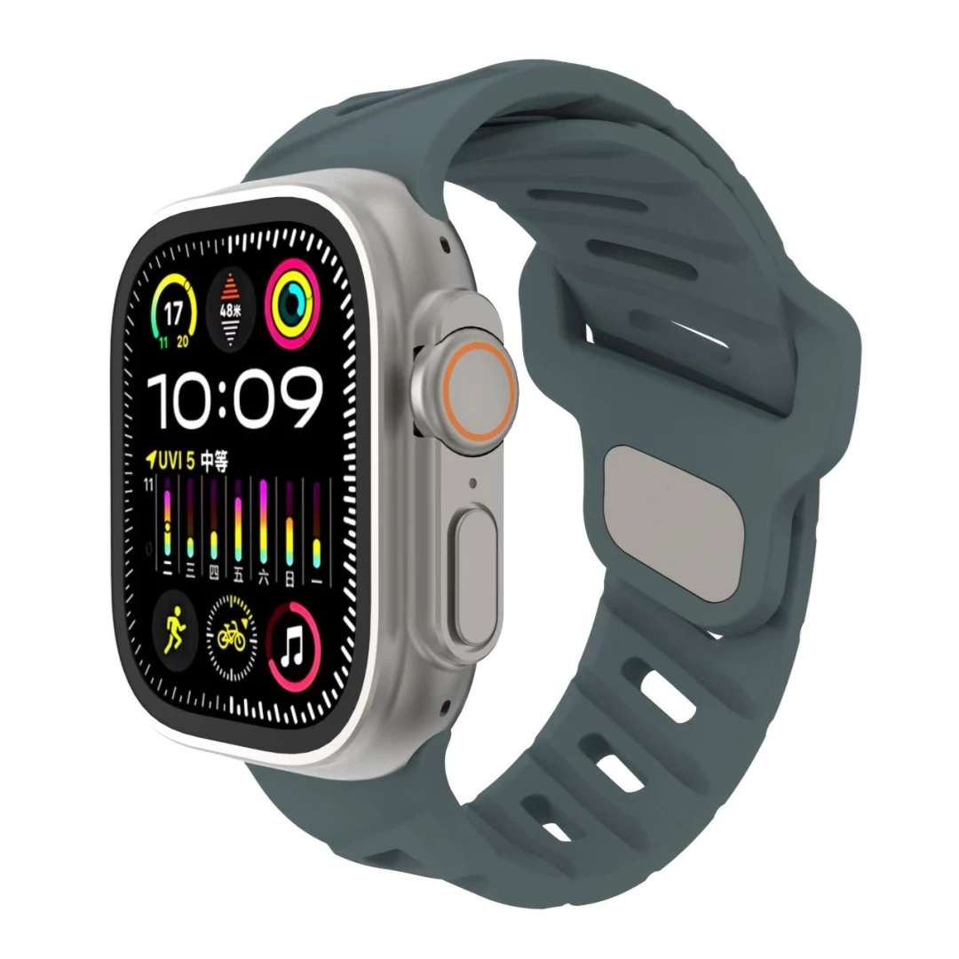 Silikonbänder für Apple Watch Armband Ultra 2 49 mm 45 mm 44 mm 40 mm 41 mm Sportarmband iWatch Serie 8 7 6 5 4 3 SE 9 10 42 mm-46 mm