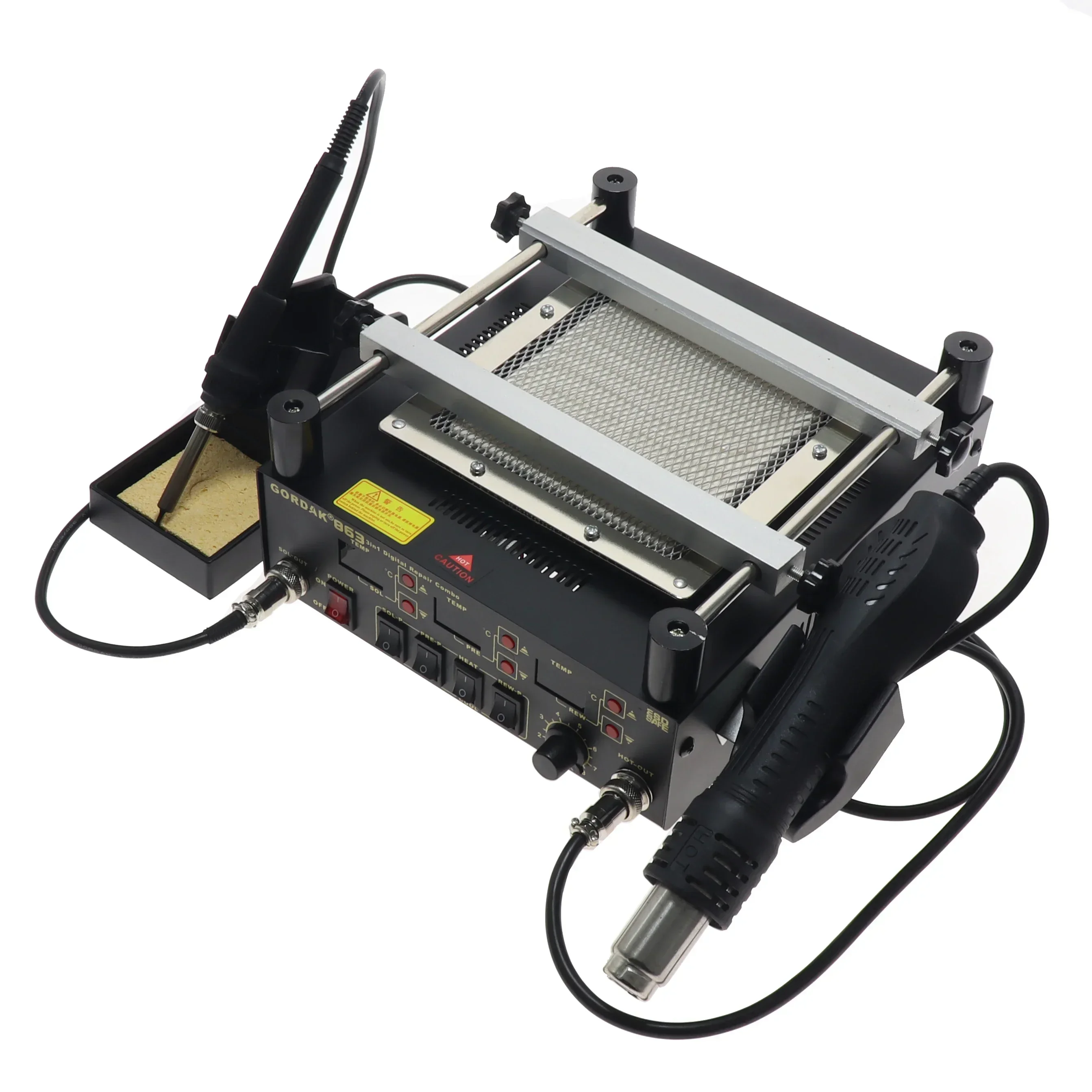 863 3 in 1 Digital Hot Air Heat Gun BGA Rework Soldering Station Electric Soldering iron IR Infrared Preheating Station