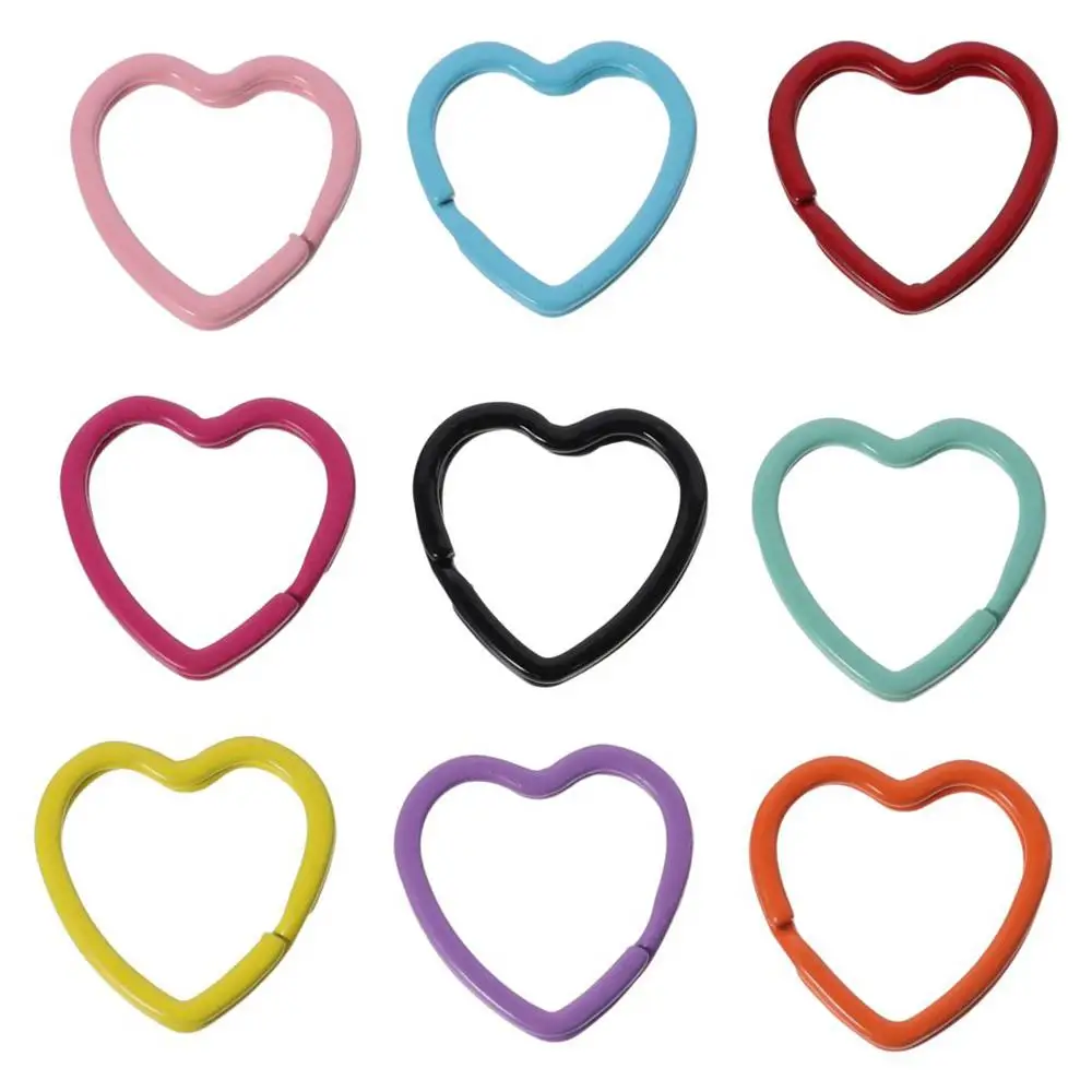 

Jewelry Making 30mm Heart Shape Key Ring Mix Color Colorful Colorful Jump Ring Heart Shape Colorful Split Ring Leather Craft