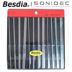 Taiwan Besdia Ultra Thin Flat Oblique Diamond Files CF400 Set Hand Tools for Mold Die Works Stone Carving Craft Plating
