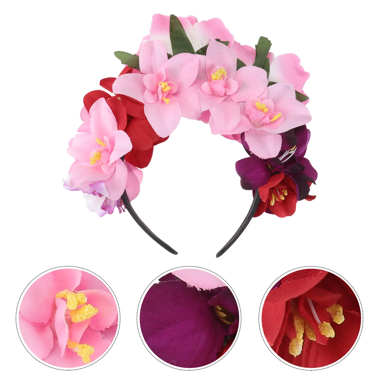 

Rose Headband Lightweight Headbands Attractive Unique Headdress The Flowers Hair Hoops Fabric Floral Hairband Halloween Cosplay