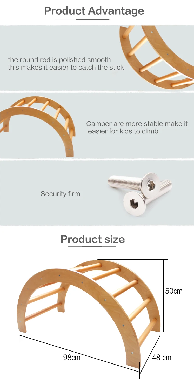 Structures Toys Arched Triangle Ladder Wooden Triangle Arch Frame Kids Climbing Equipment For Kids