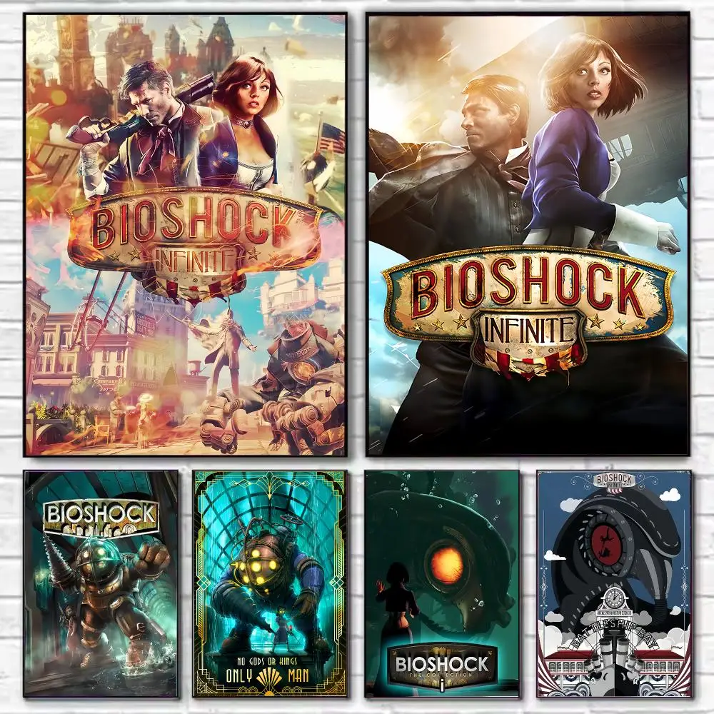 Game B-BioShock I-Infinite Poster HD Art Decorative Wall Art Waterproof Home Décor for Living Room Bedroom Café Stylish Gift