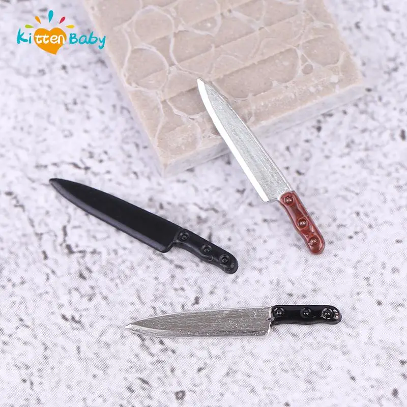 1:12 Miniature Dollhouse Knife Model Pretend Play Mini Kitchen Cooking Utensils Accessories Toy