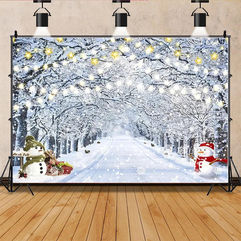 

SHENGYONGBAO Christmas Tree Window Wreath Photography Backdrop Living Room Decoration Snowman New Year Background Prop GHH-83