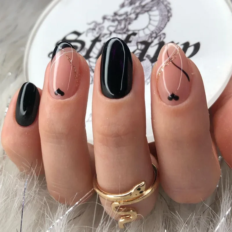 Hot-selling nail stickers, press-on nails, heart-shaped nail art tips, wearable nail pieces, reusable false nails for manicure
