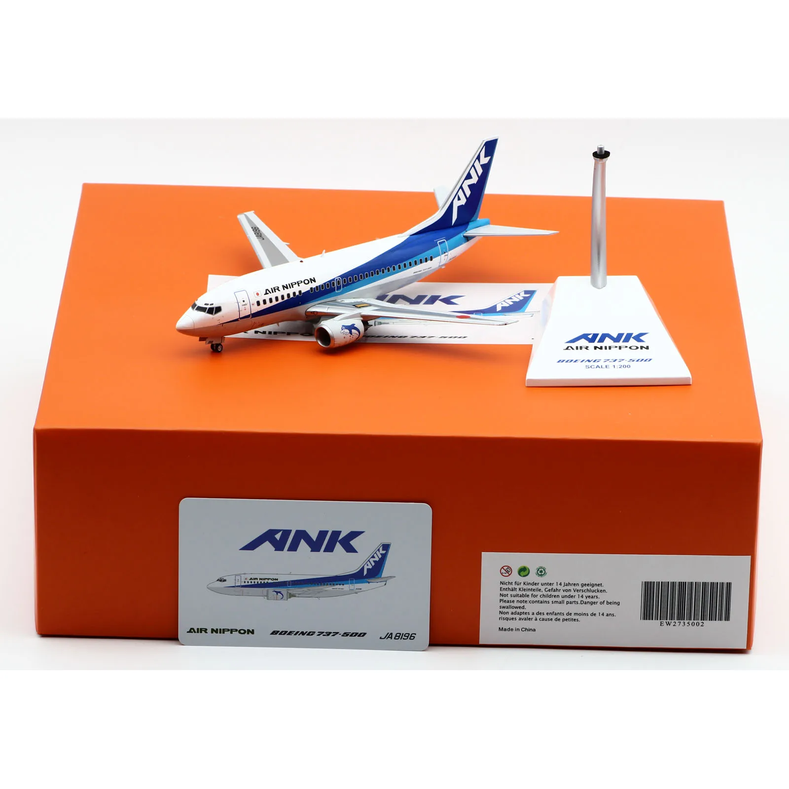 

EW2735002 Alloy Collectible Plane Gift JC Wings 1:200 ANA All Nippon AirwaysBoeing B737-500 Diecast Aircraft Jet Model JA8196