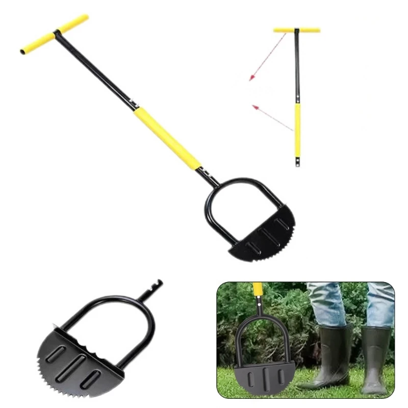 

Serrated Grass Cutter Half Moon Manual Edger With T Grip Multifunctional