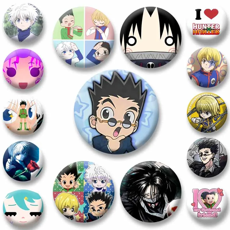 Anime Peripheral Hunter × Hunter Can Badge Funny Cartoon Lapel Pins Gon Killua Kurapika Brooch Backpack Shirt Accessories Gifts