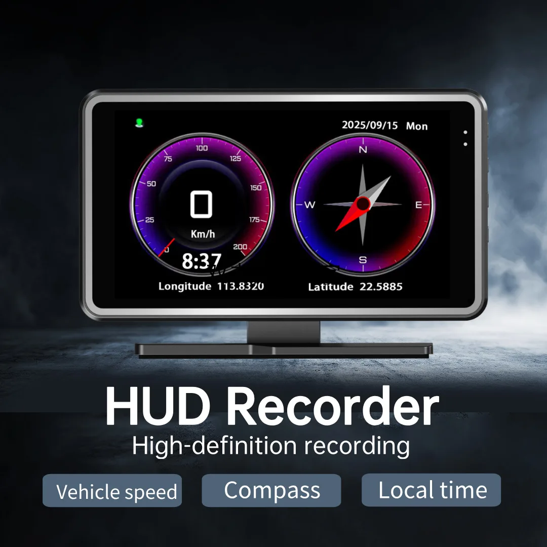 Plug and Play 5-Inch Large Screen 2-in-1 Dash Cam & HUD, New Trending, Big Font HD Display, WiFi, Smartphone App Control