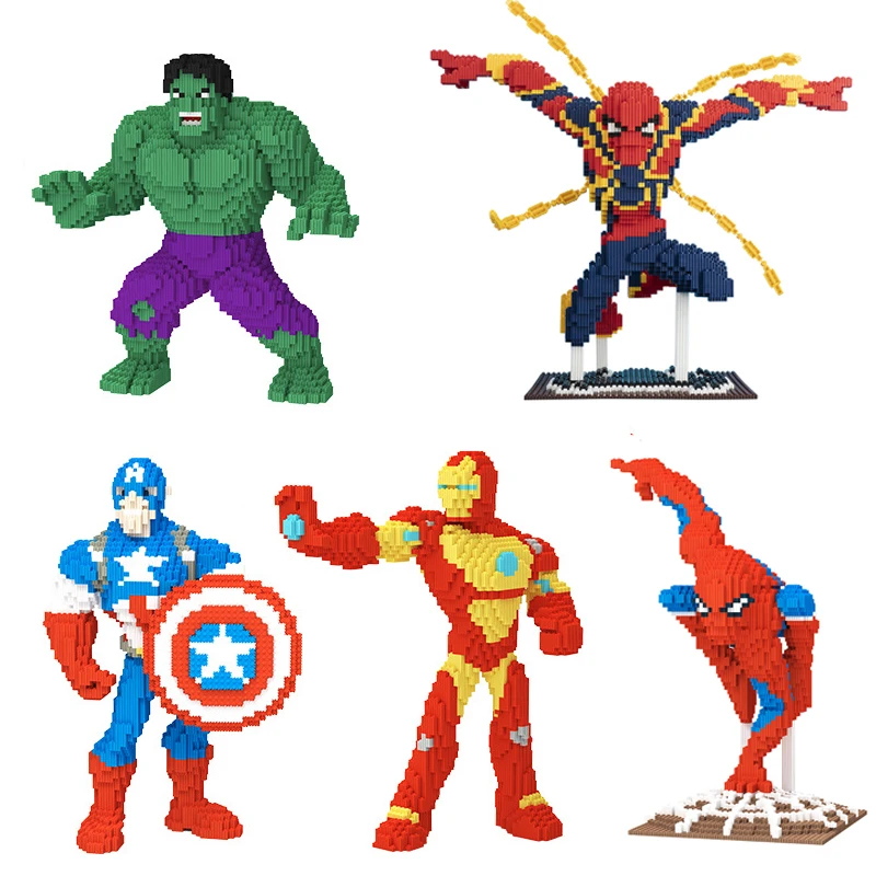 Disney Superhero Diamond Building Blocks Captain America Iron Man Hulk Connection Magic Bricks Figure Toy For Christmas Gifts