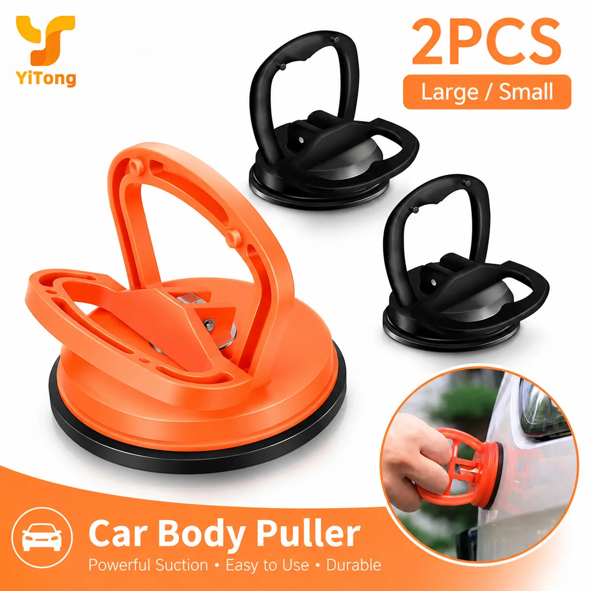 Yitong 2PCS Car Dent Puller Suction Cup Portable Dent Remover Auto Body Repair Tool Large Small Handle for Paintless Dent Repair