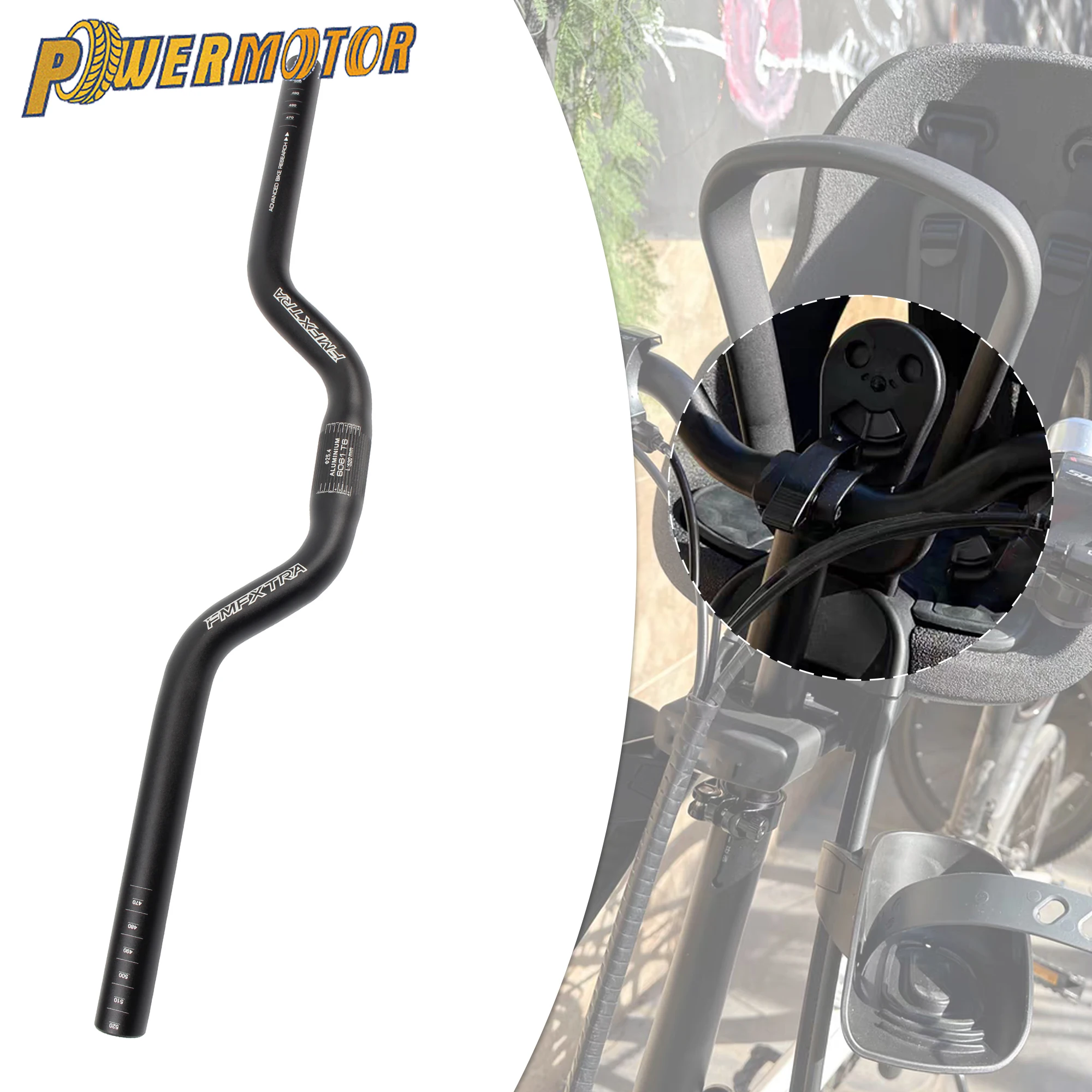 

25.4*520mm Bicycles Risers Handlebar Pit Bike Moped 6061 Aluminum Alloy Handlebar Bikes Risers Handlebar Ridings Cycling Modifi