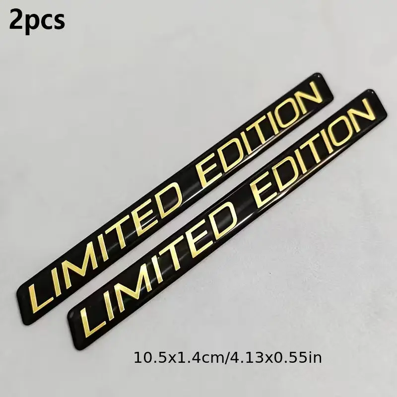 2pcs Limited Edition Golden 3D Car Body Badge Sticker Trunk Emblem Decal Accessorie for Car Motorcycle Bike