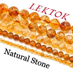 Natural stone crystals for making jewelry 4 6 8 mm Golden healing stone round beads wealth-attracting energy gemstones Free ship