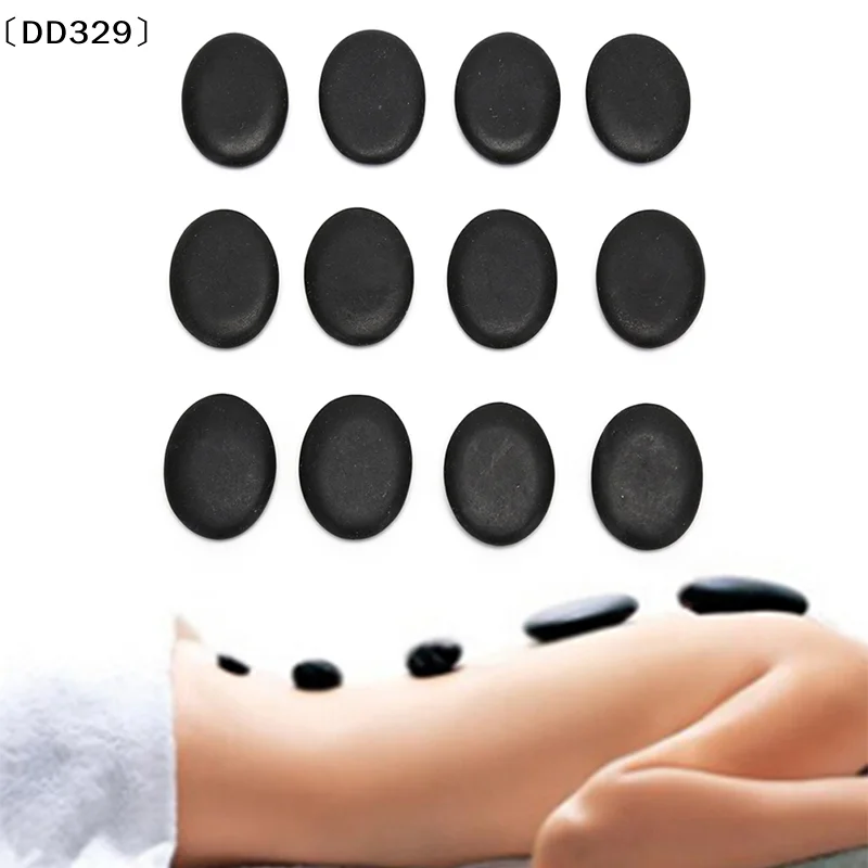 12pcs 3*4cm Massage Stones Massage lava Natural Energy Massage Set Hot Spa Rock〔DD329〕