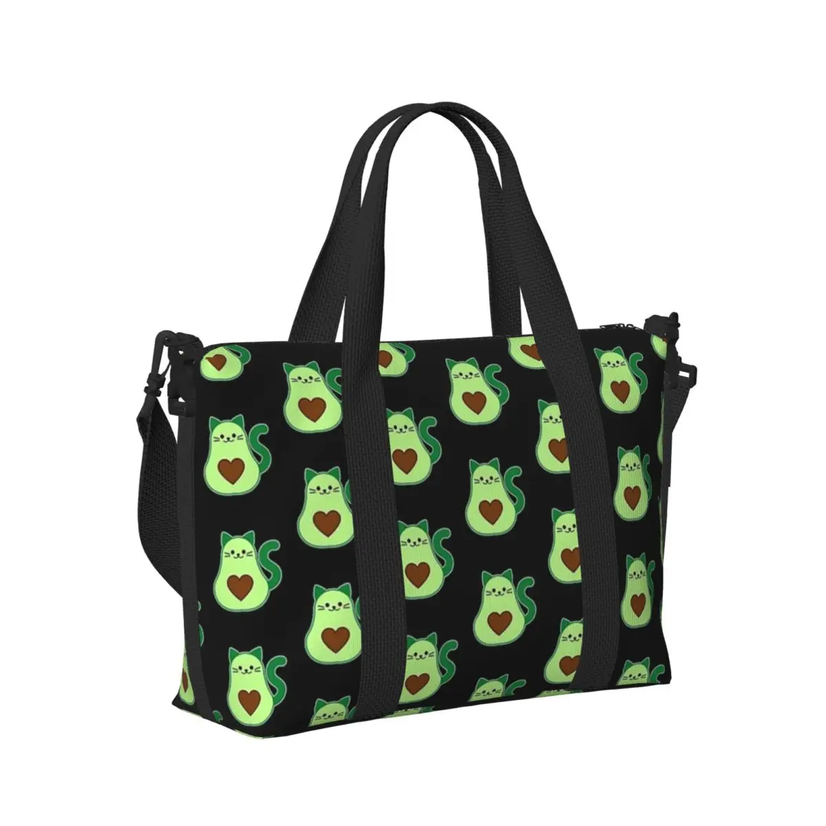 

Avocado Cat Avocado Lover Cat Lover Beach Travel Bag Large Capacity Tote Bags for Gym Yoga Women Shopping Duffle Shoulder Bag