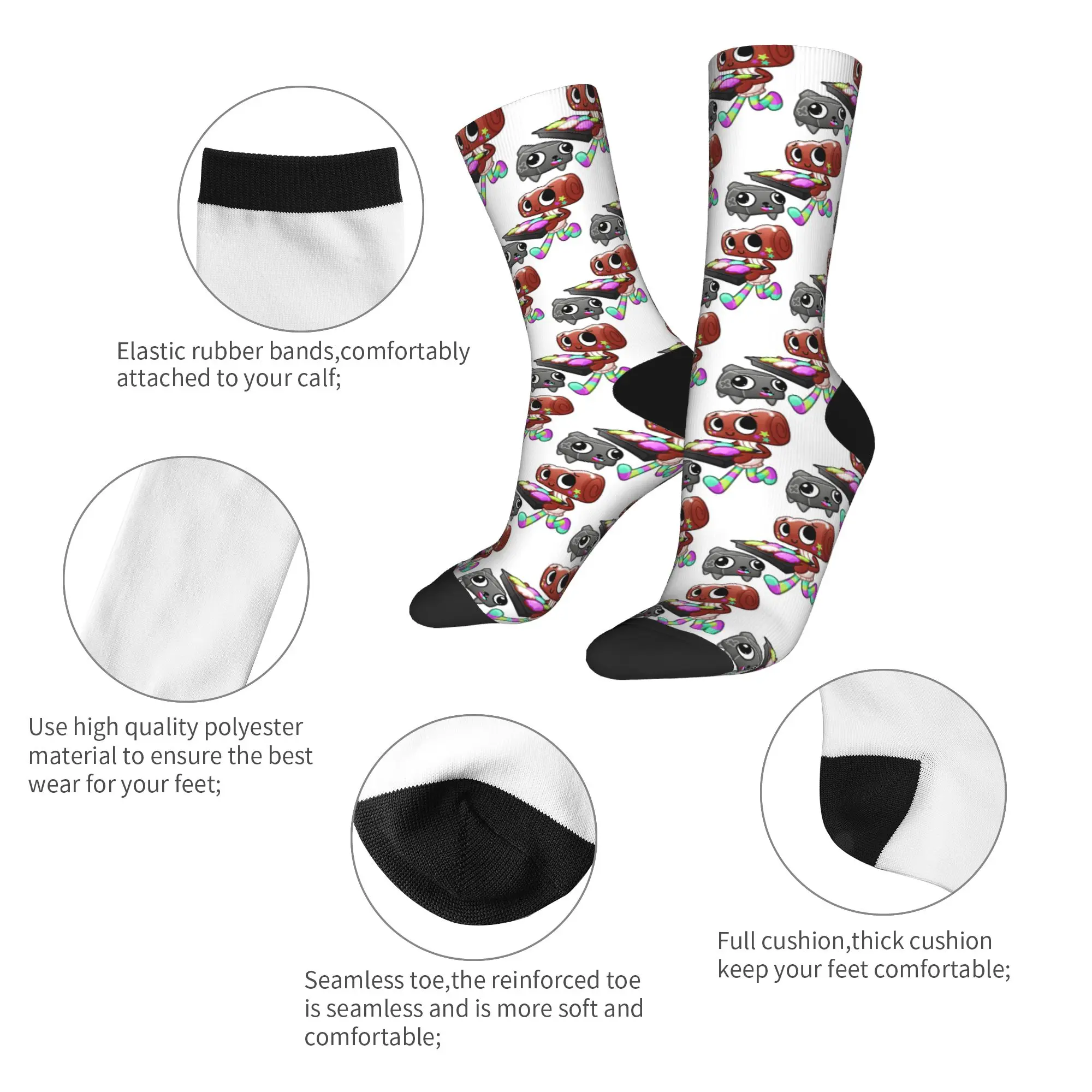 Dandys World Personagens Meias Homens Mulheres Poliéster Meias Casuais Novidade Primavera Verão Outono Inverno Meias Tubo Médio Presentes