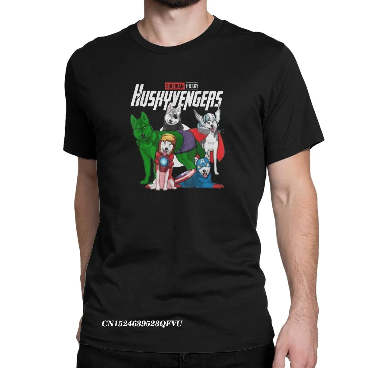 Мужская футболка Huskyvengers Husky Dog, потрясающие футболки с милой собакой, футболка в стиле Харадзюку, манга, хлопковая одежда премиум-класса с принтом