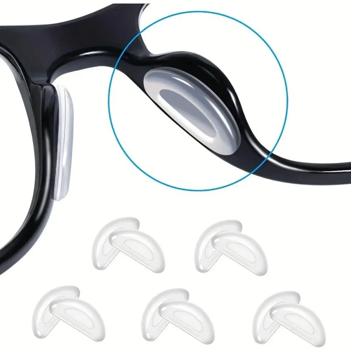2/5Pairs/Packs Adhesive Eyeglass Nose Pad Anti-Slip Stick On Silicone Nose Pad for Sunglasses Thin Nose Pads Eyewear Accessories